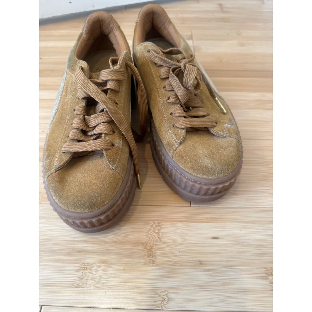 Puma Fenty Women's Tan and Cream Platform Sneakers. Size 7. - Picture 2 of 5